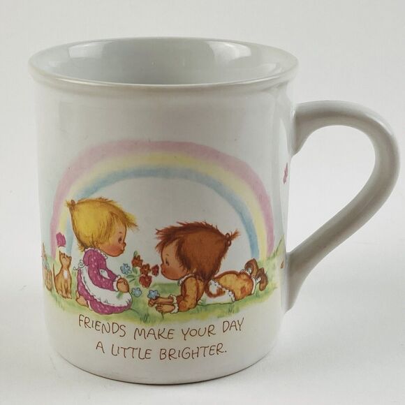 Hallmark Betsey Clark Mug Mates Friends Make Heart Lighter Vintage 1983 Rainbow - Picture 3 of 12